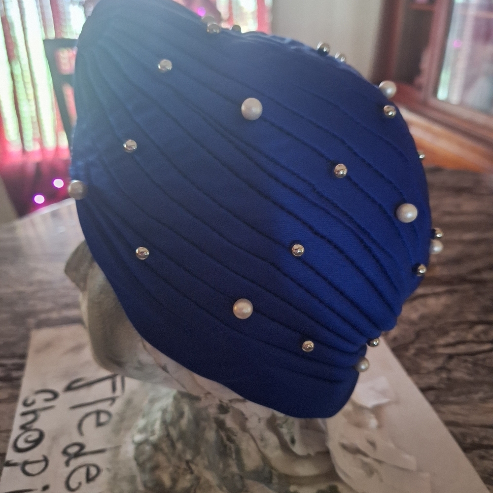 Blue Beaded Hat - Picture 3 of 3
